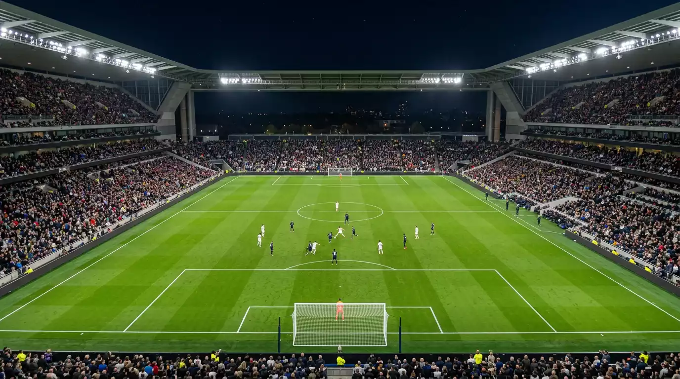 Estadio de la J-League con grada llena durante un partido nocturno de la Meiji Yasuda J1 League